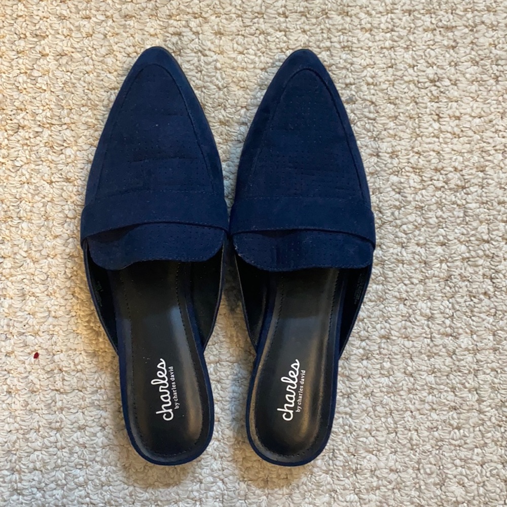 Navy blue mules